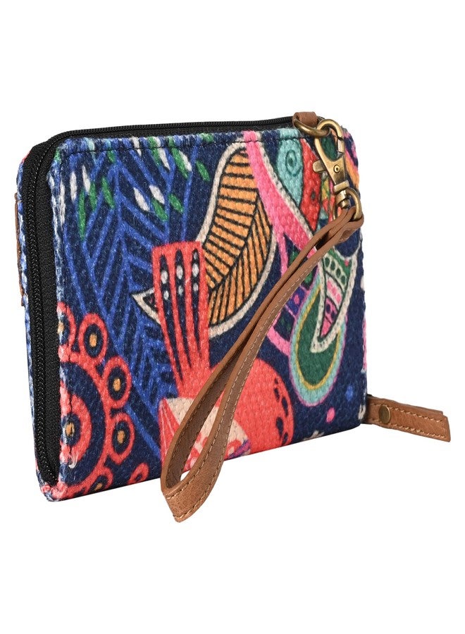 Mona B Zipper Women Wristlet Clutch Ladies Purse Wallet Multi Slot Card Holder Multipurpose Travel Hand Purse (Navy) - Image 3